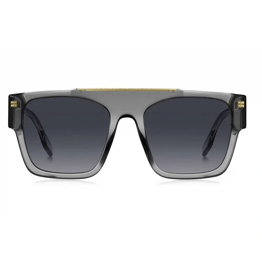NWT Marc Jacobs Grey Gold Flat Top Sunglasses